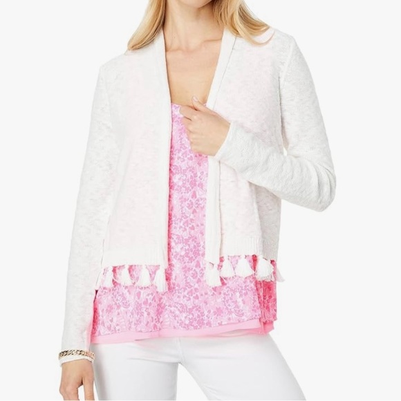 Lilly Pulitzer Sweaters - Lilly Pulitzer
Faretta Open-Front Cardigan
Resort white 
XL